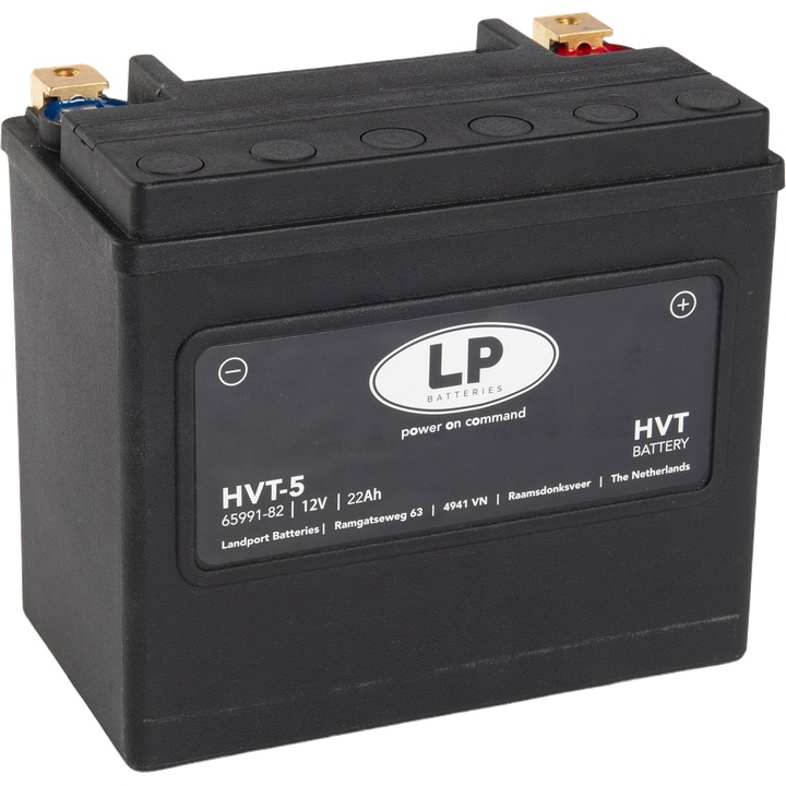 LANDPORT akumulátor HVT-5 (MH HVT-5) 12V 22AH 173X98X154 HEAVY V-TWIN bezúdržbový - (zvýšený rozběhový proud 325A) (levý +) (2)
